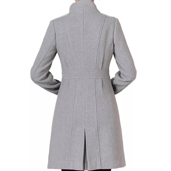 NWT Kimi & Kai "Abbie" Boucle Wool Walking Coat Sz Small in gray - Picture 3 of 8